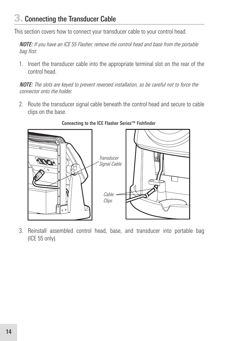 Connecting the transducer cable | Humminbird ICE 35 User Manual | Page 18 / 44