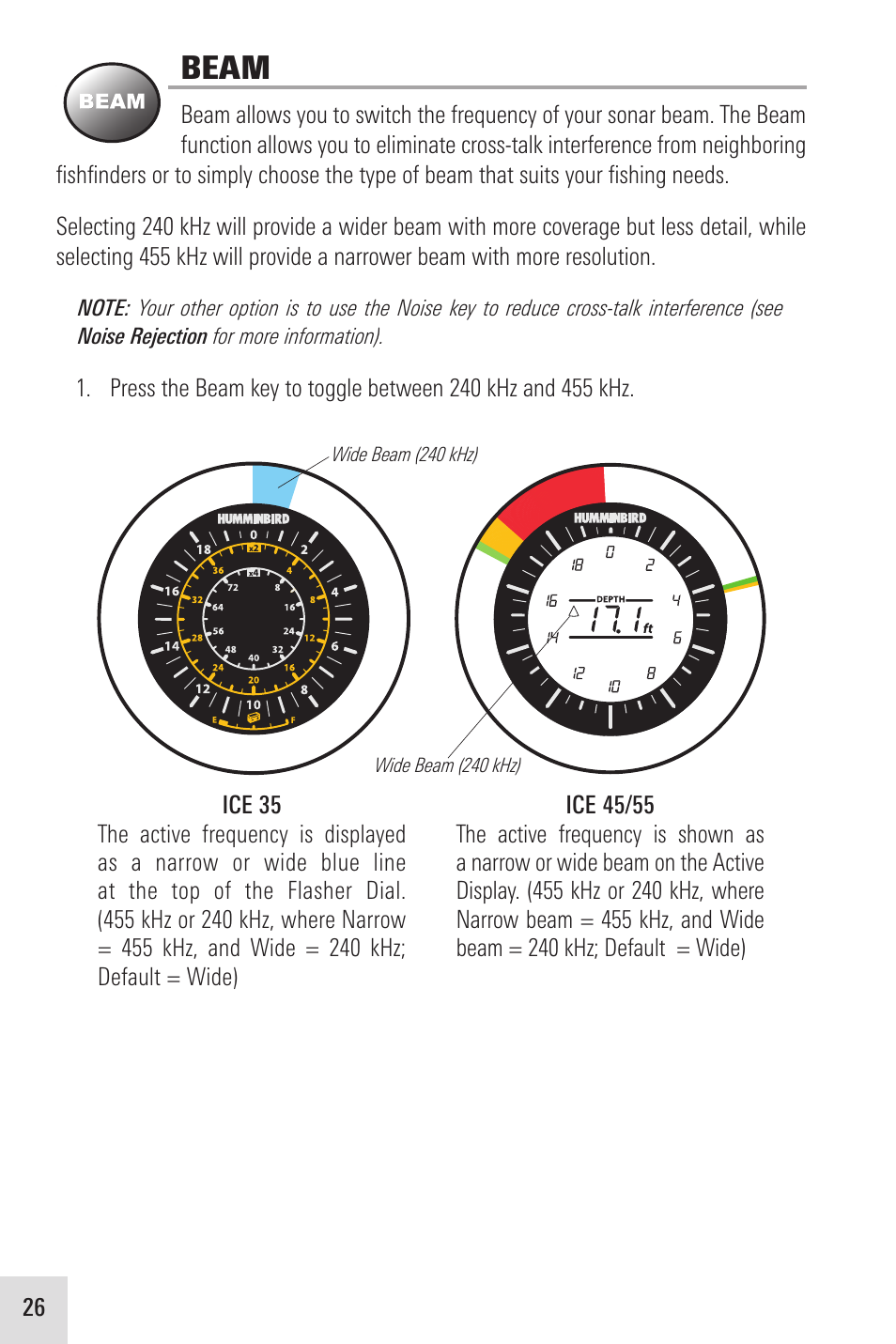 Beam | Humminbird ICE 35 User Manual | Page 30 / 44