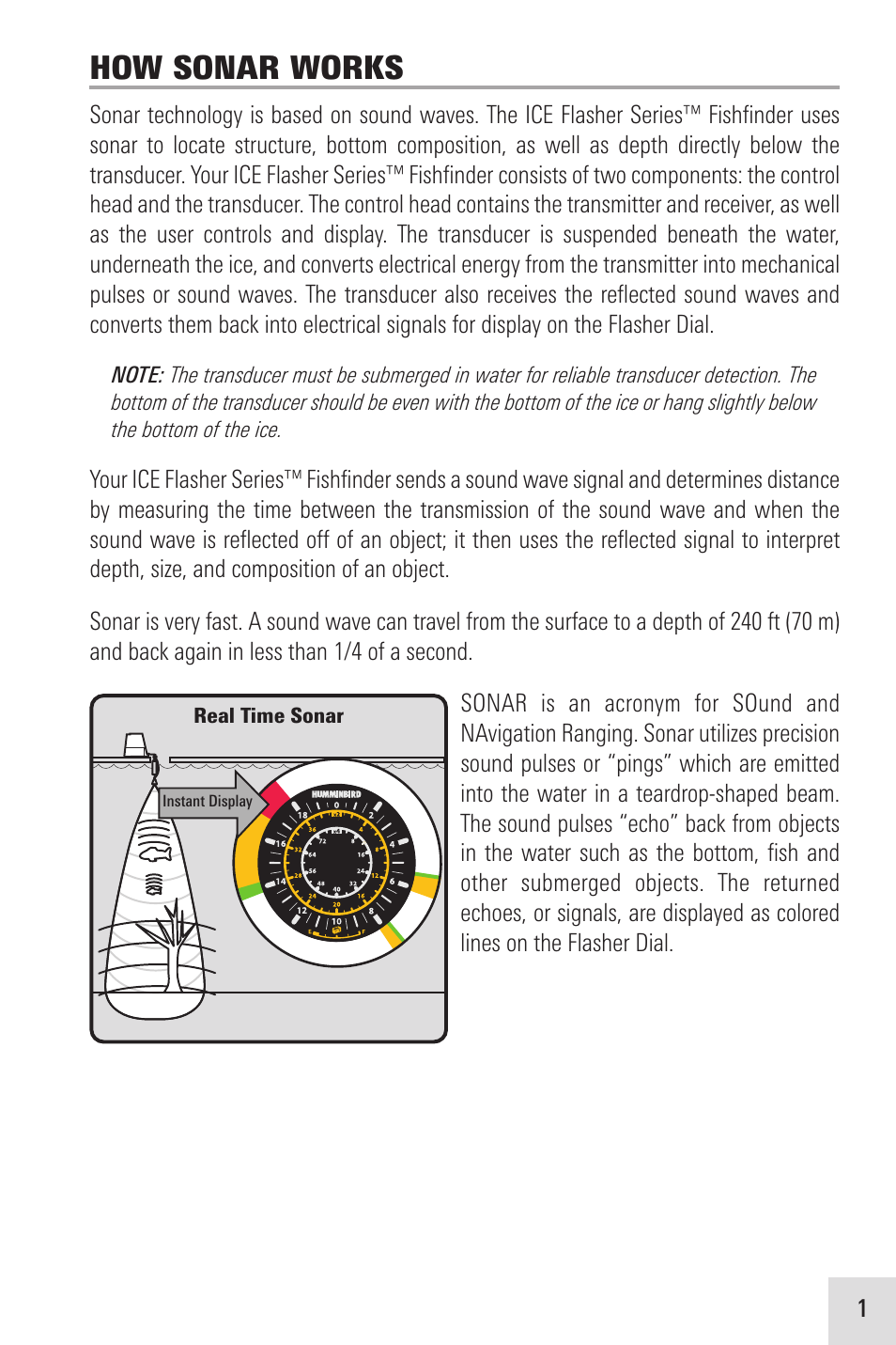 How sonar works | Humminbird ICE 35 User Manual | Page 5 / 44