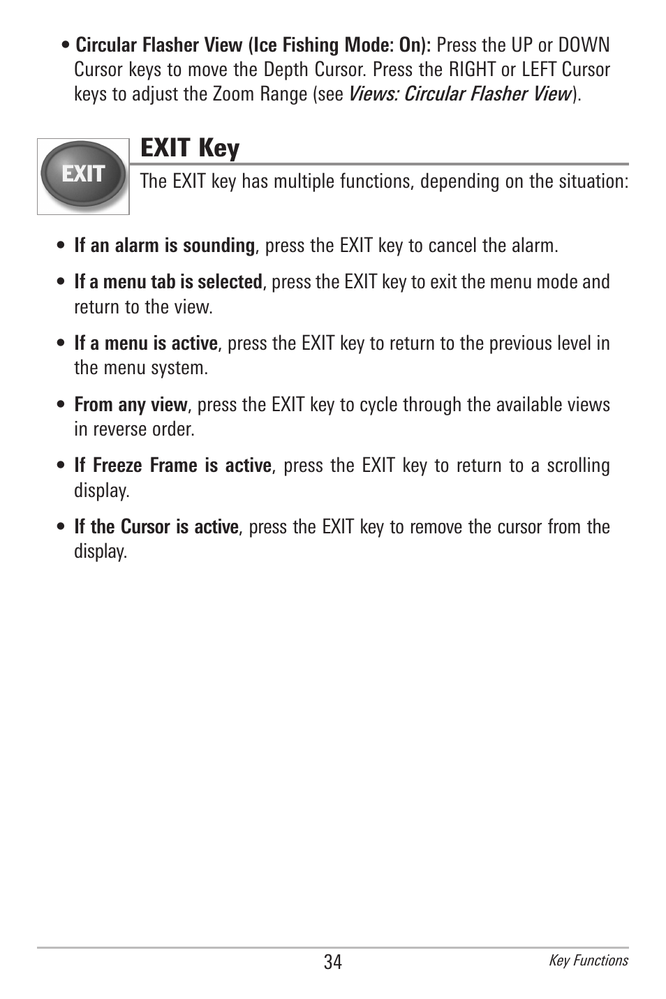 Exit key | Humminbird 596C HD DI User Manual | Page 43 / 96