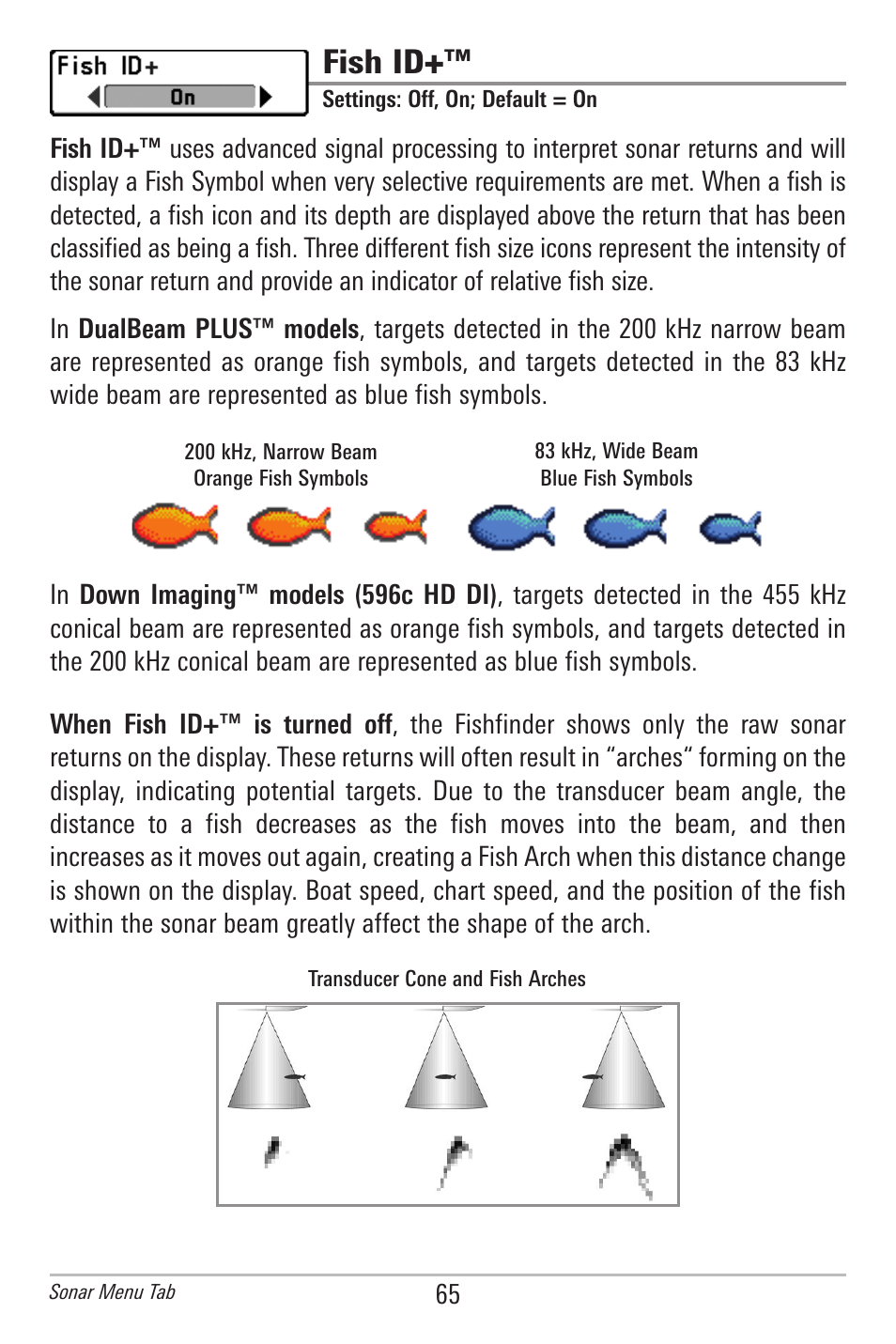 Fish id | Humminbird 596C HD DI User Manual | Page 74 / 96