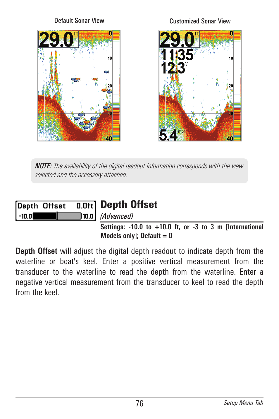 Depth offset | Humminbird 596C HD DI User Manual | Page 85 / 96