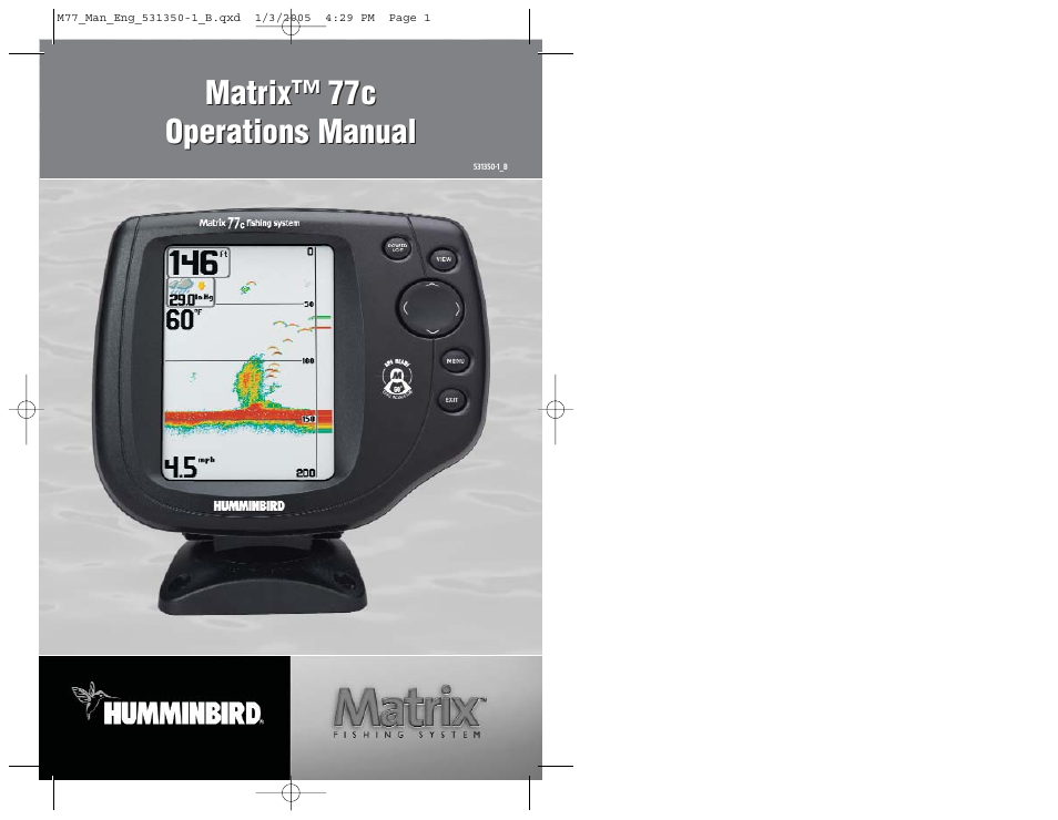 Humminbird Matrix 77c User Manual | 31 pages