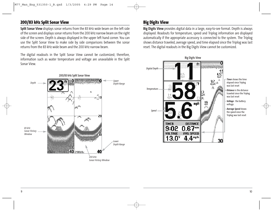 Big digits view | Humminbird Matrix 77c User Manual | Page 8 / 31