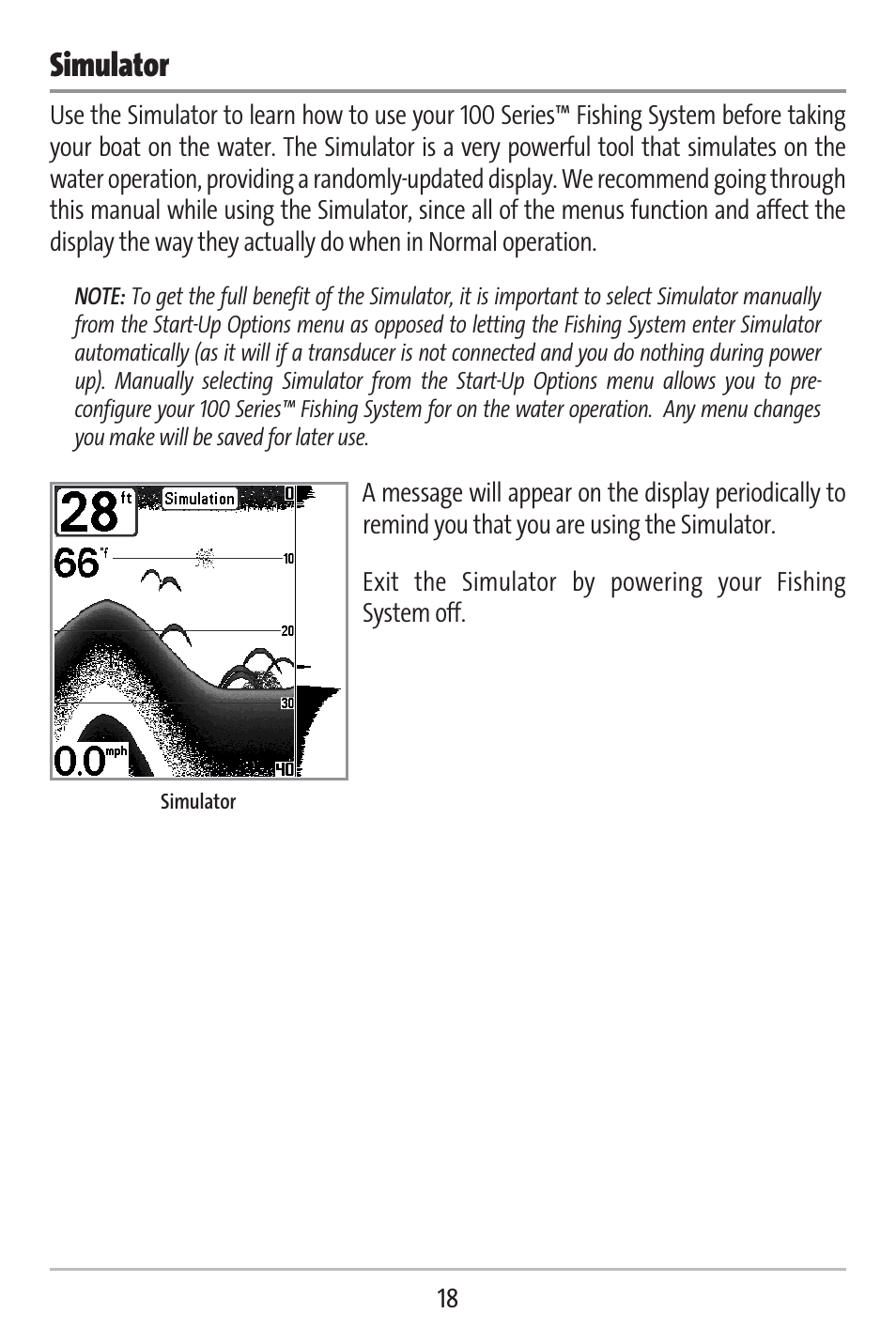 Simulator | Humminbird 141c User Manual | Page 23 / 66