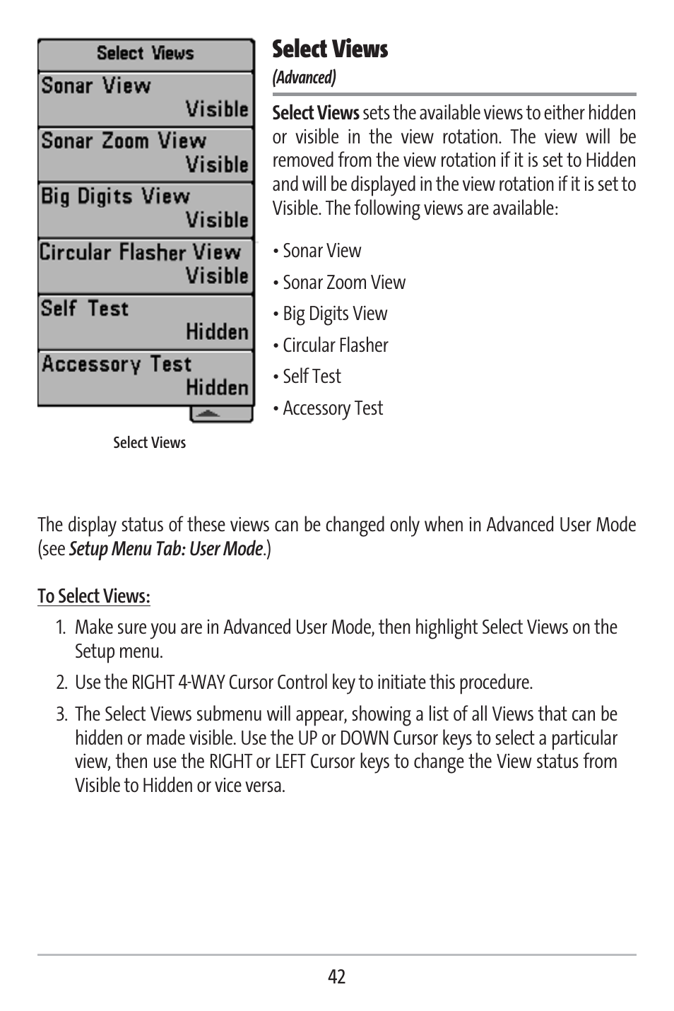 Select views | Humminbird 141c User Manual | Page 47 / 66