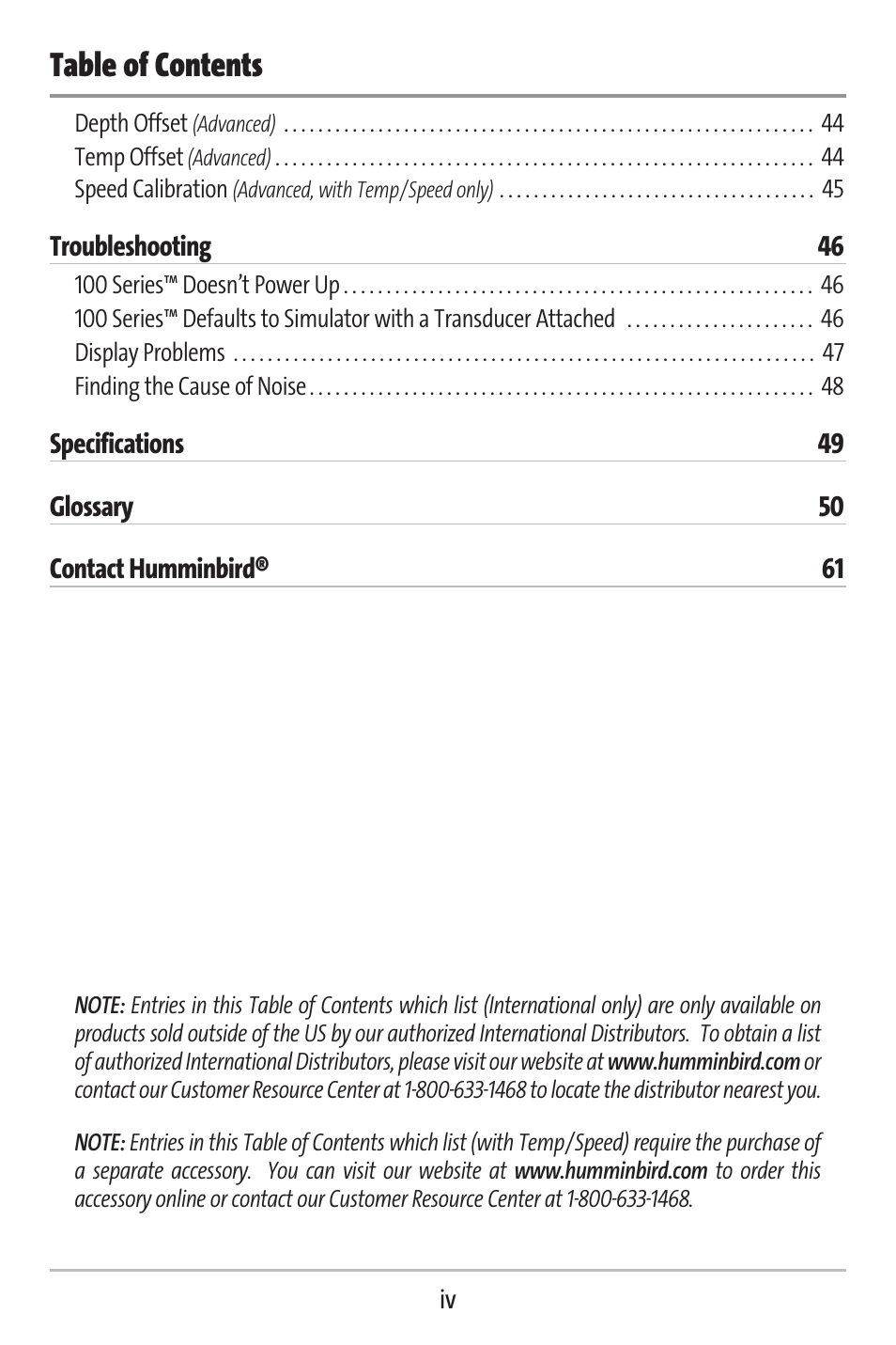 Humminbird 141c User Manual | Page 5 / 66