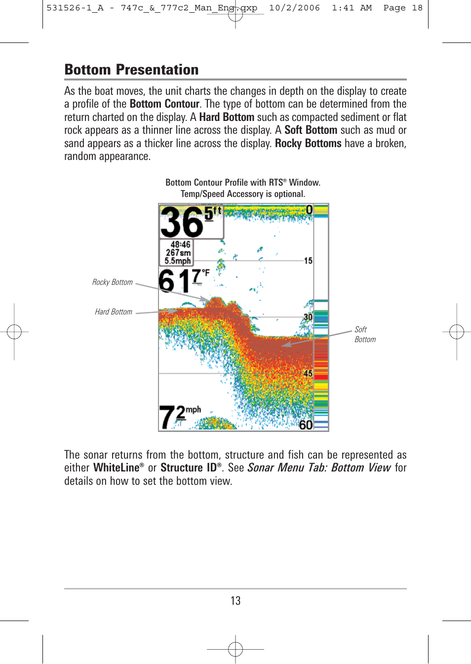 Bottom presentation | Humminbird 777c2 User Manual | Page 18 / 96