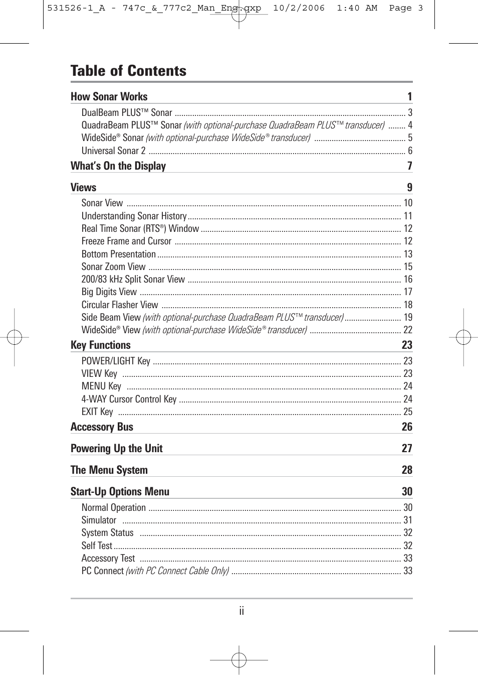 Humminbird 777c2 User Manual | Page 3 / 96