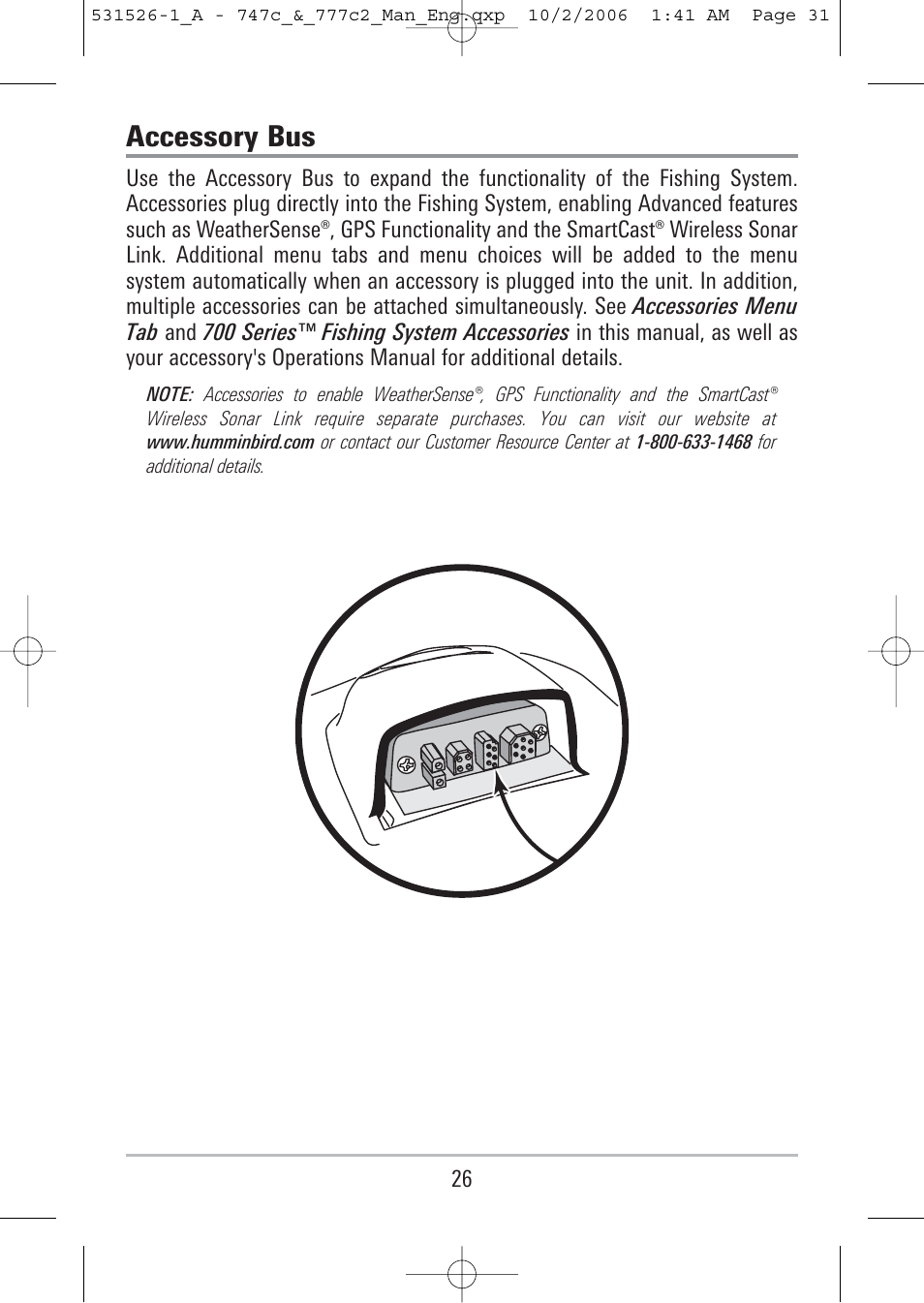 Accessory bus | Humminbird 777c2 User Manual | Page 31 / 96