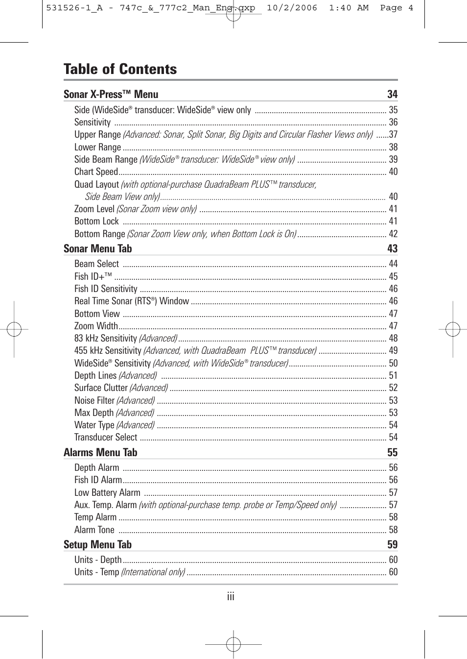 Humminbird 777c2 User Manual | Page 4 / 96