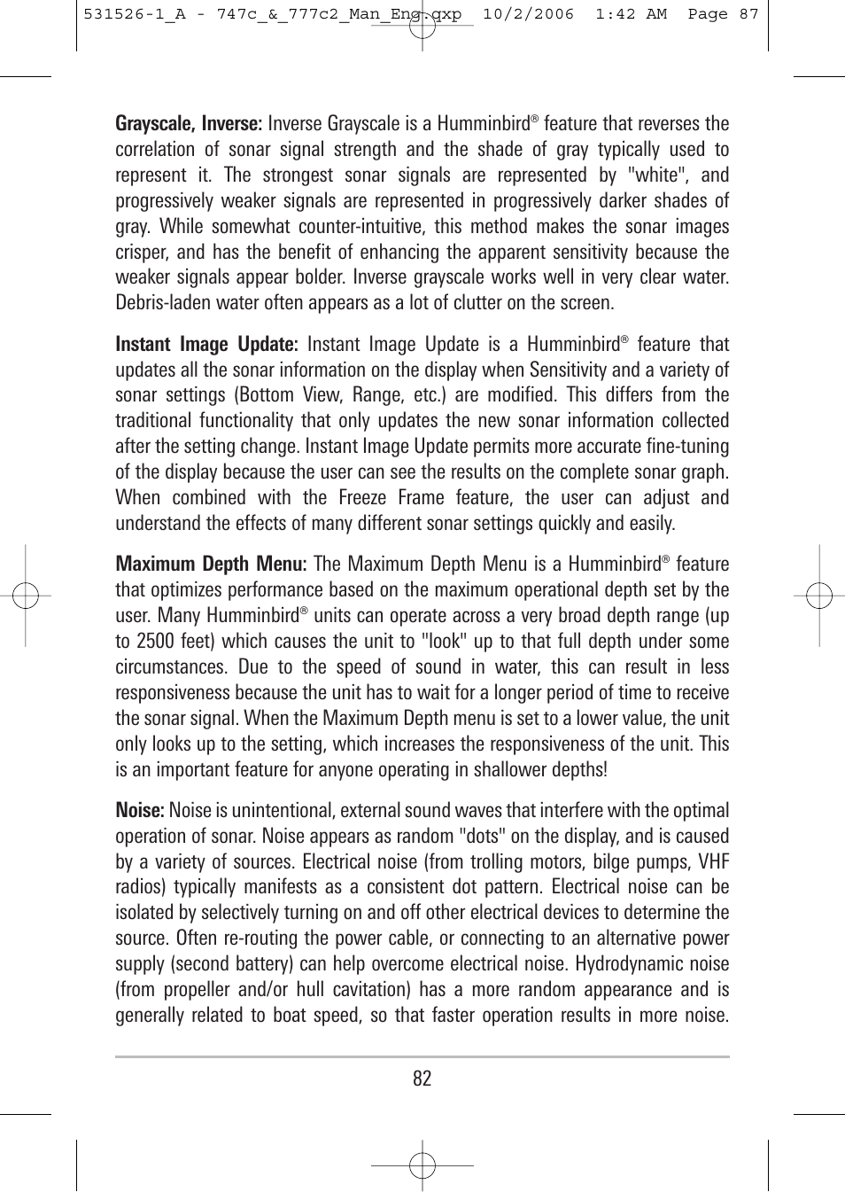 Humminbird 777c2 User Manual | Page 87 / 96