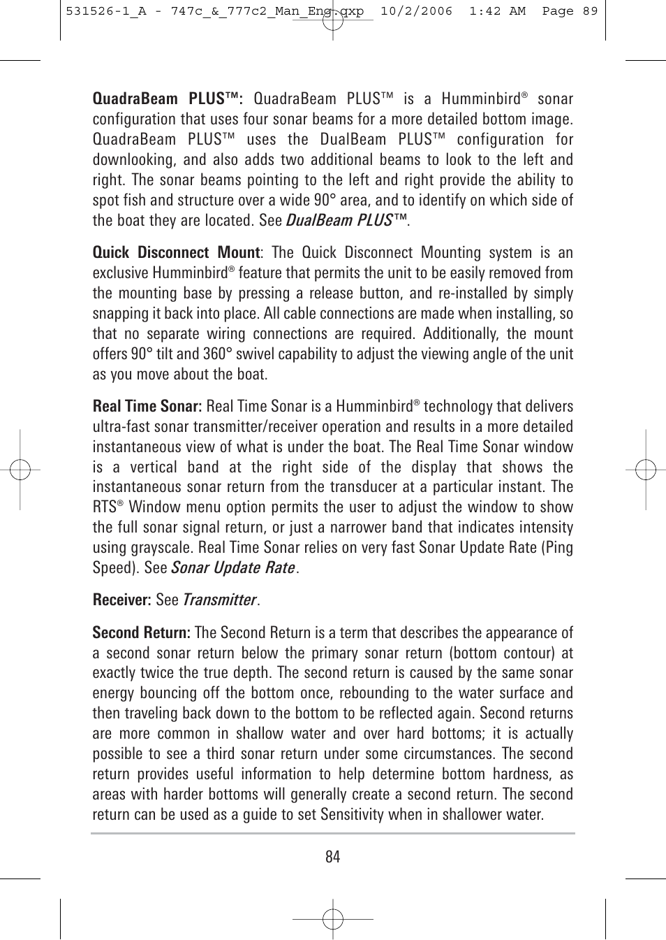 Humminbird 777c2 User Manual | Page 89 / 96