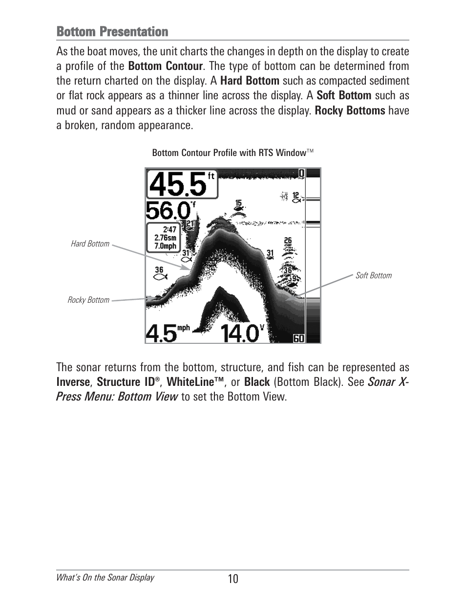 Bottom presentation | Humminbird 560 User Manual | Page 17 / 65