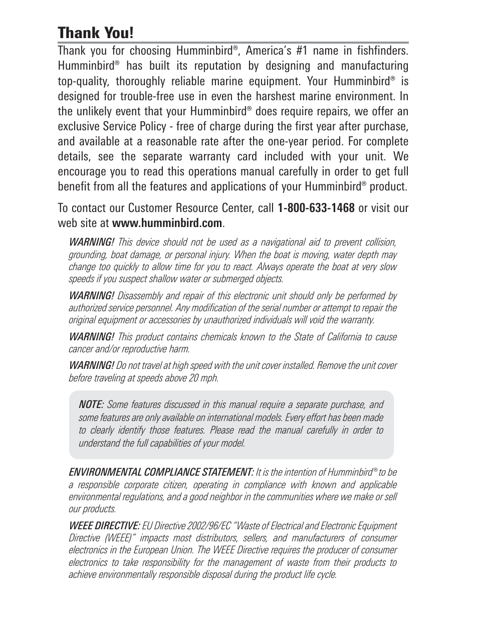 Humminbird 560 User Manual | Page 2 / 65