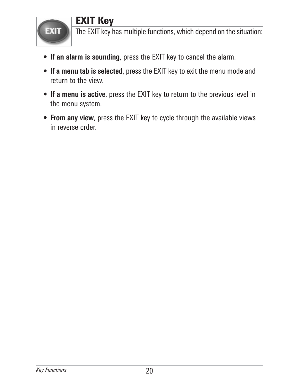 Exit key | Humminbird 560 User Manual | Page 27 / 65