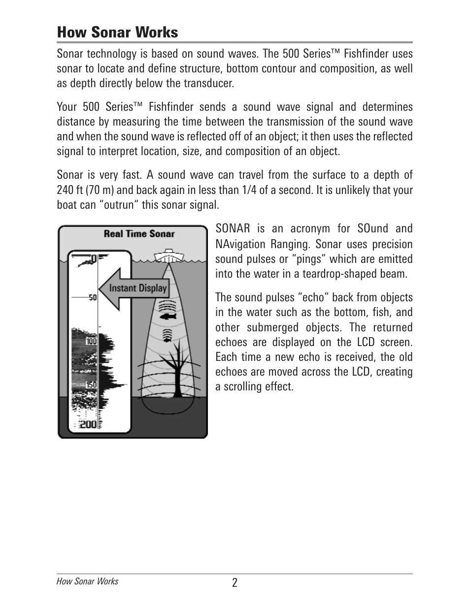 How sonar works | Humminbird 560 User Manual | Page 9 / 65