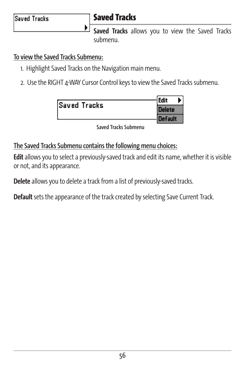 Saved tracks | Humminbird 161 User Manual | Page 63 / 112
