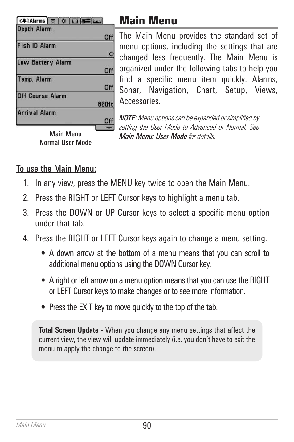Main menu | Humminbird 700 SERIES 798CI User Manual | Page 102 / 210