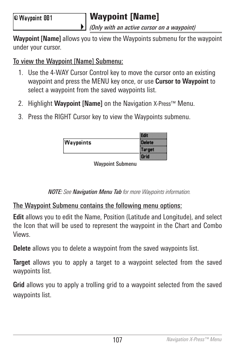 Waypoint [name | Humminbird 700 SERIES 798CI User Manual | Page 119 / 210