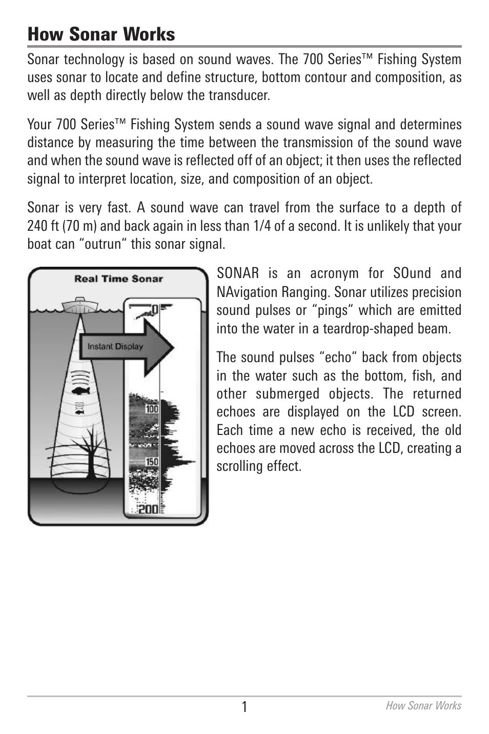 How sonar works | Humminbird 700 SERIES 798CI User Manual | Page 13 / 210
