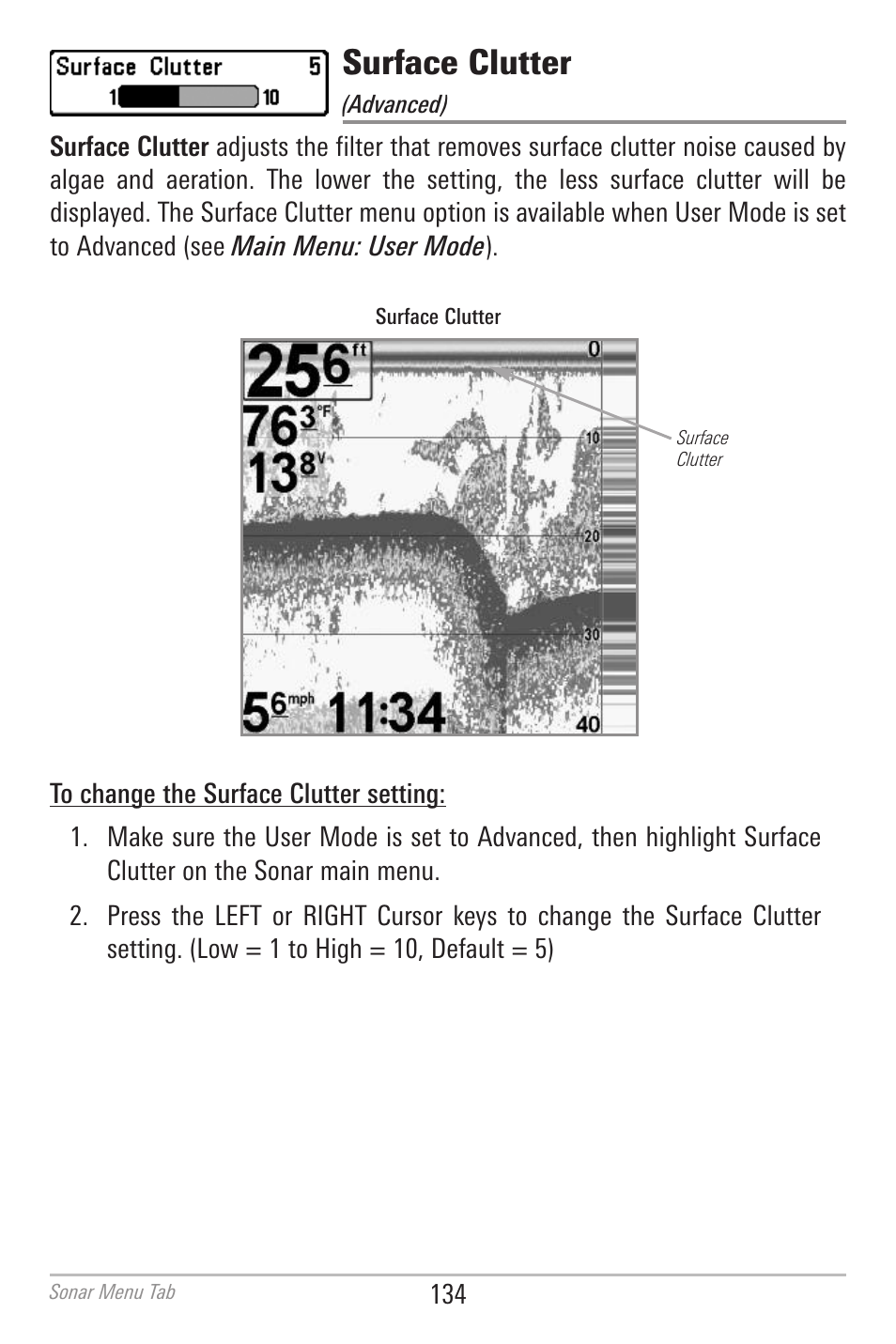 Surface clutter | Humminbird 700 SERIES 798CI User Manual | Page 146 / 210