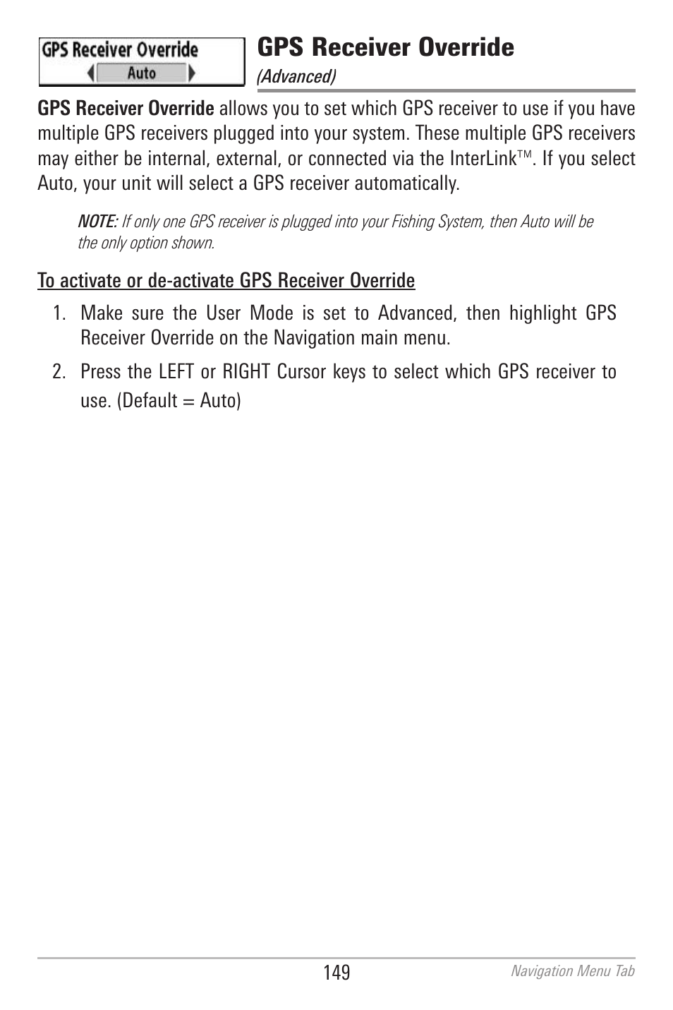Gps receiver override | Humminbird 700 SERIES 798CI User Manual | Page 161 / 210