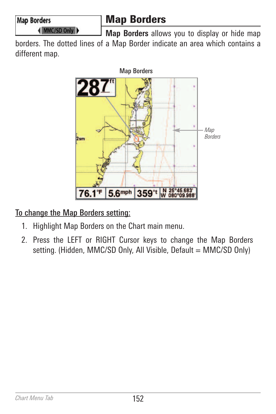 Map borders | Humminbird 700 SERIES 798CI User Manual | Page 164 / 210