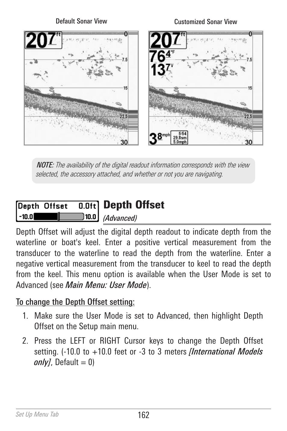 Depth offset | Humminbird 700 SERIES 798CI User Manual | Page 174 / 210