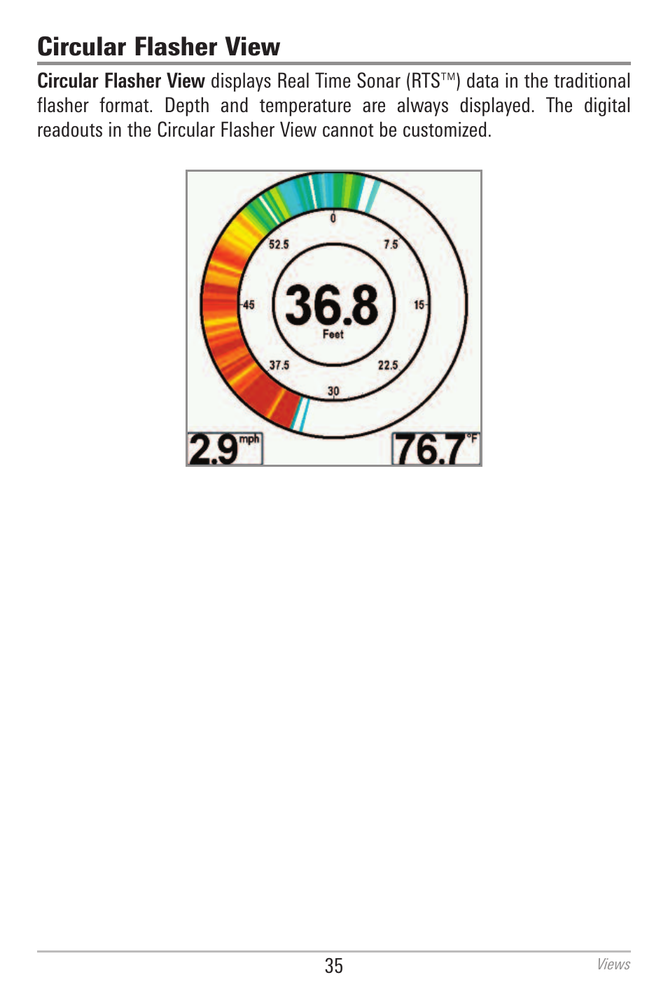 Circular flasher view | Humminbird 700 SERIES 798CI User Manual | Page 47 / 210