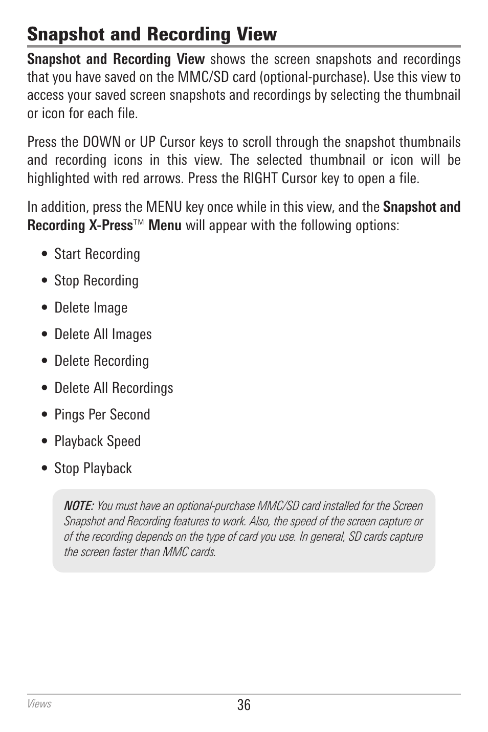 Snapshot and recording view | Humminbird 700 SERIES 798CI User Manual | Page 48 / 210