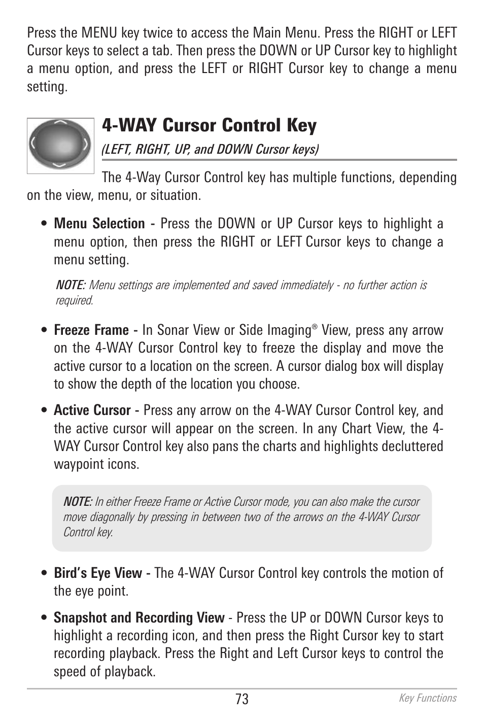 Way cursor control key | Humminbird 700 SERIES 798CI User Manual | Page 85 / 210