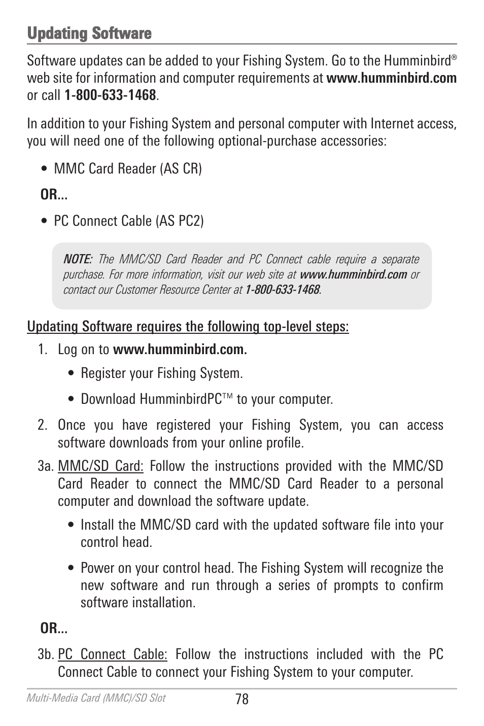 Updating software | Humminbird 700 SERIES 798CI User Manual | Page 90 / 210