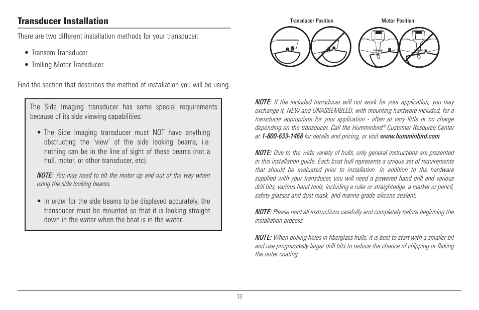 Transducer installation | Humminbird 900 Series User Manual | Page 20 / 146