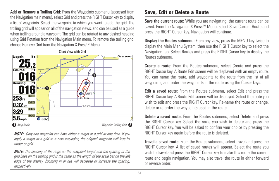 Save, edit or delete a route | Humminbird 900 Series User Manual | Page 68 / 146