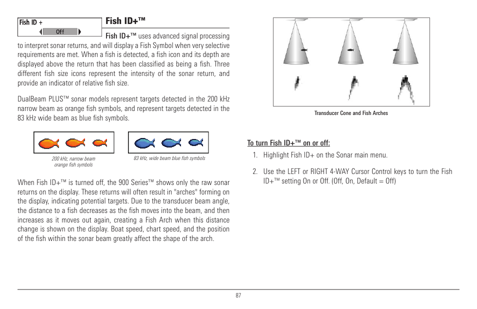 Fish id | Humminbird 900 Series User Manual | Page 94 / 146