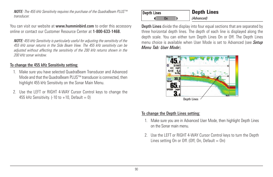 Depth lines | Humminbird 900 Series User Manual | Page 97 / 146