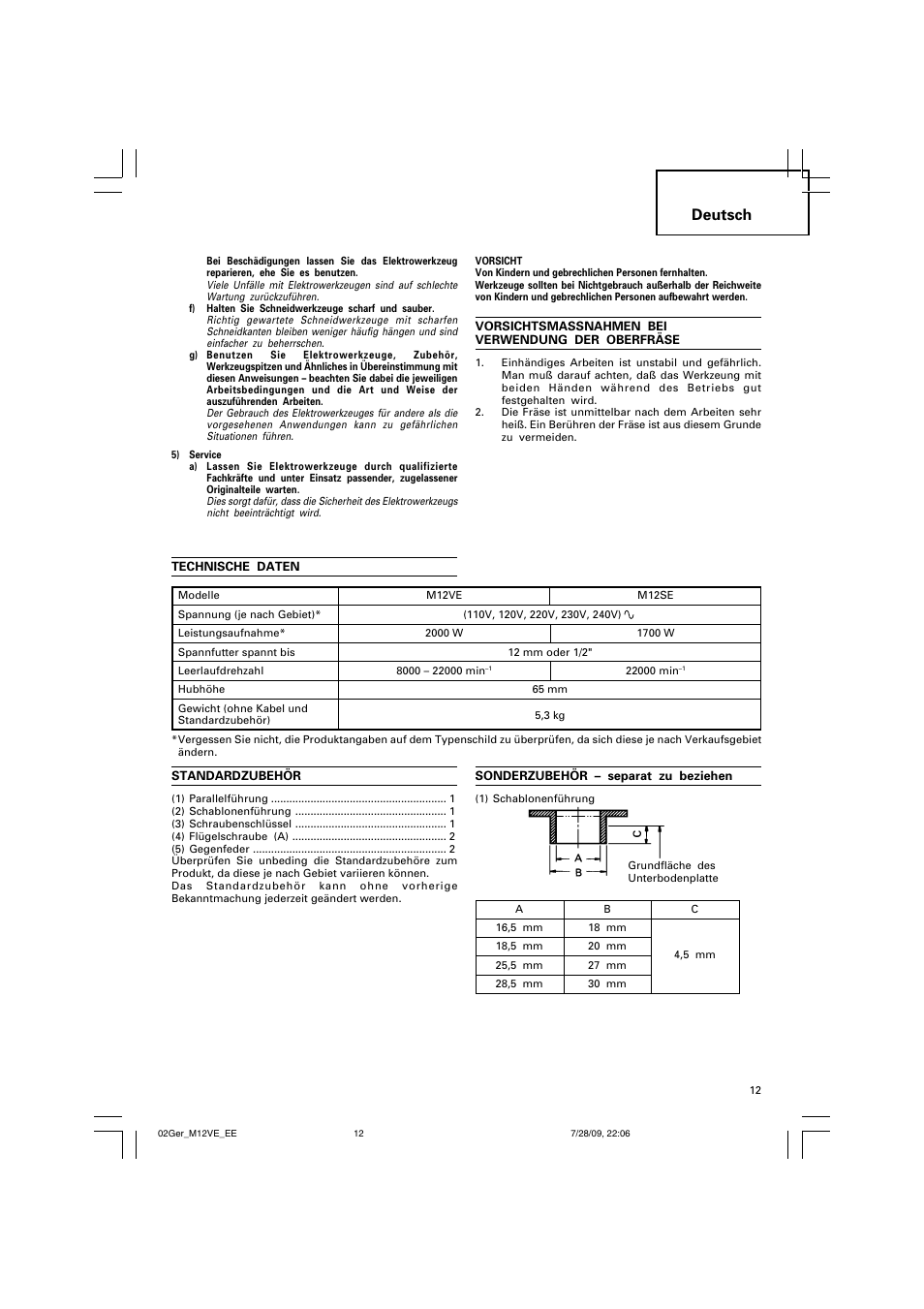 Deutsch | Humminbird M 12VE User Manual | Page 13 / 60