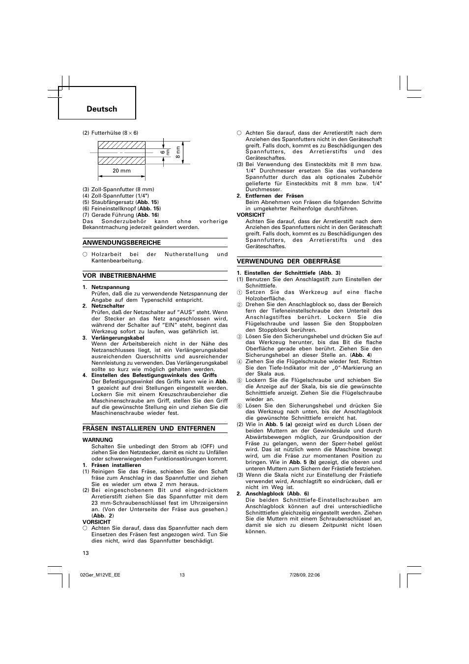 Deutsch | Humminbird M 12VE User Manual | Page 14 / 60