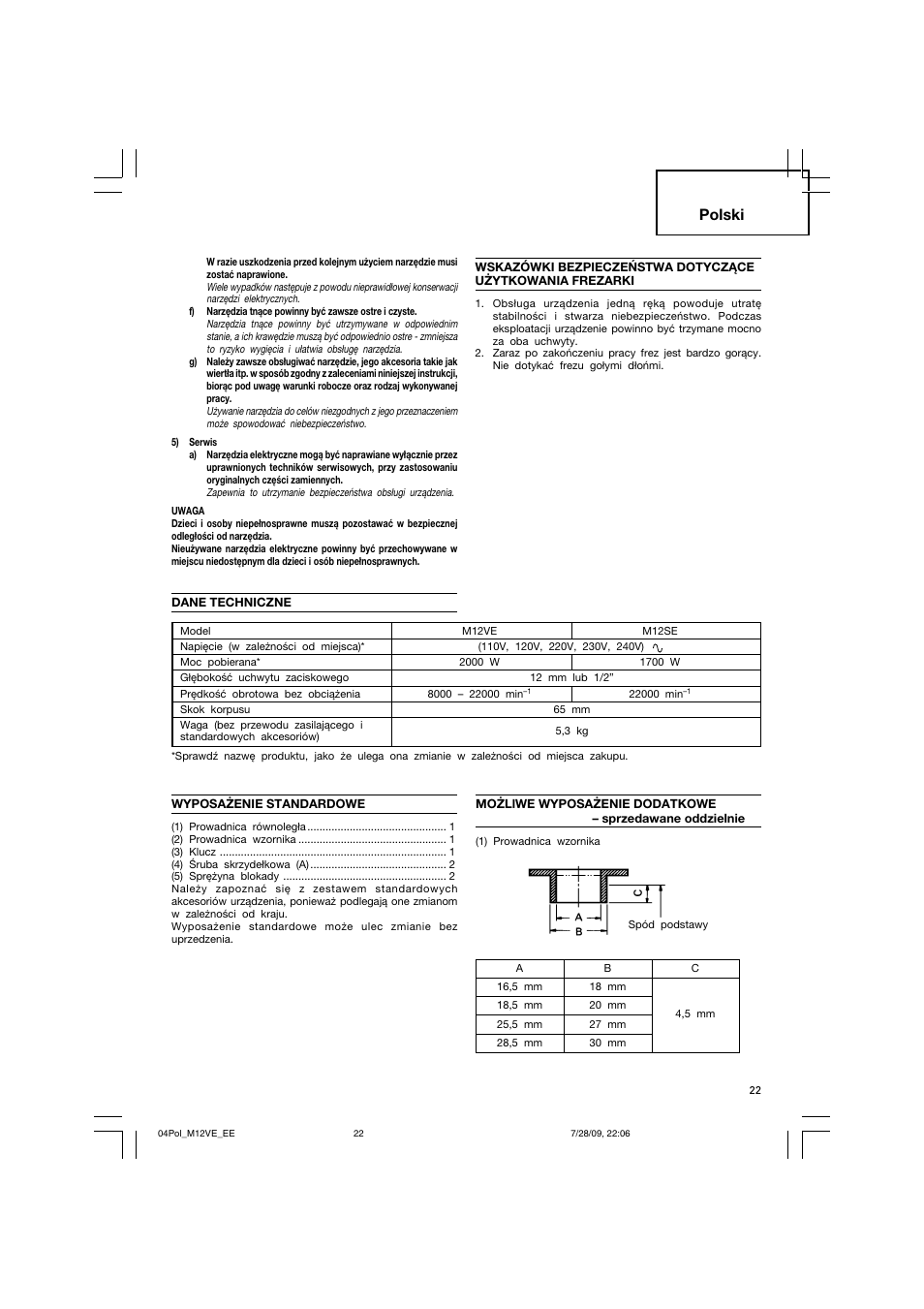 Polski | Humminbird M 12VE User Manual | Page 23 / 60
