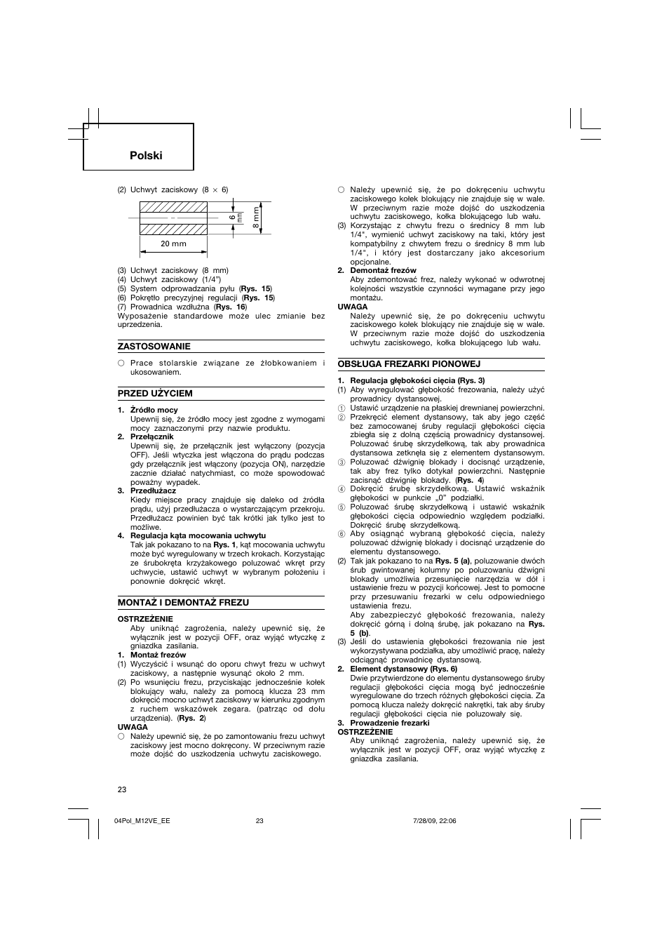 Polski | Humminbird M 12VE User Manual | Page 24 / 60