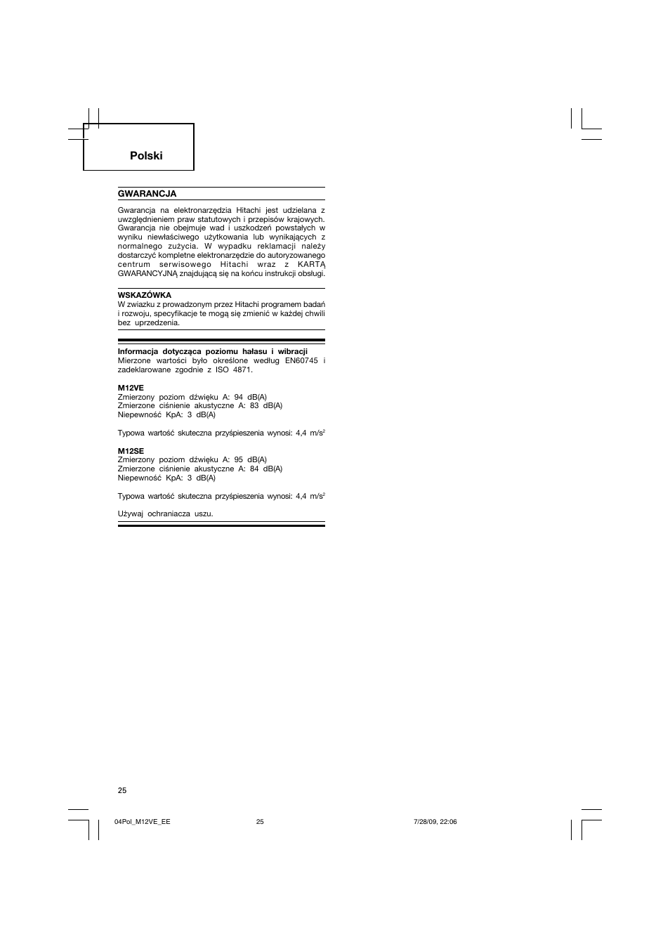 Polski | Humminbird M 12VE User Manual | Page 26 / 60