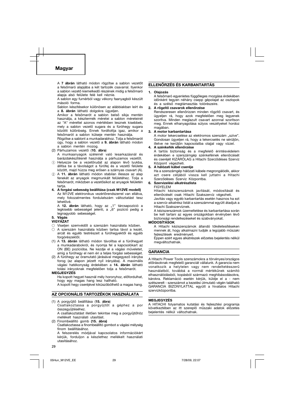 Magyar | Humminbird M 12VE User Manual | Page 30 / 60