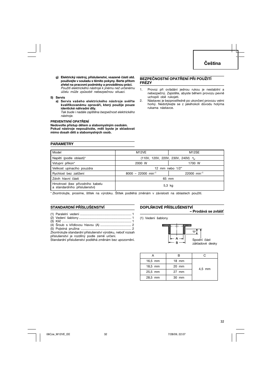 Čeština | Humminbird M 12VE User Manual | Page 33 / 60