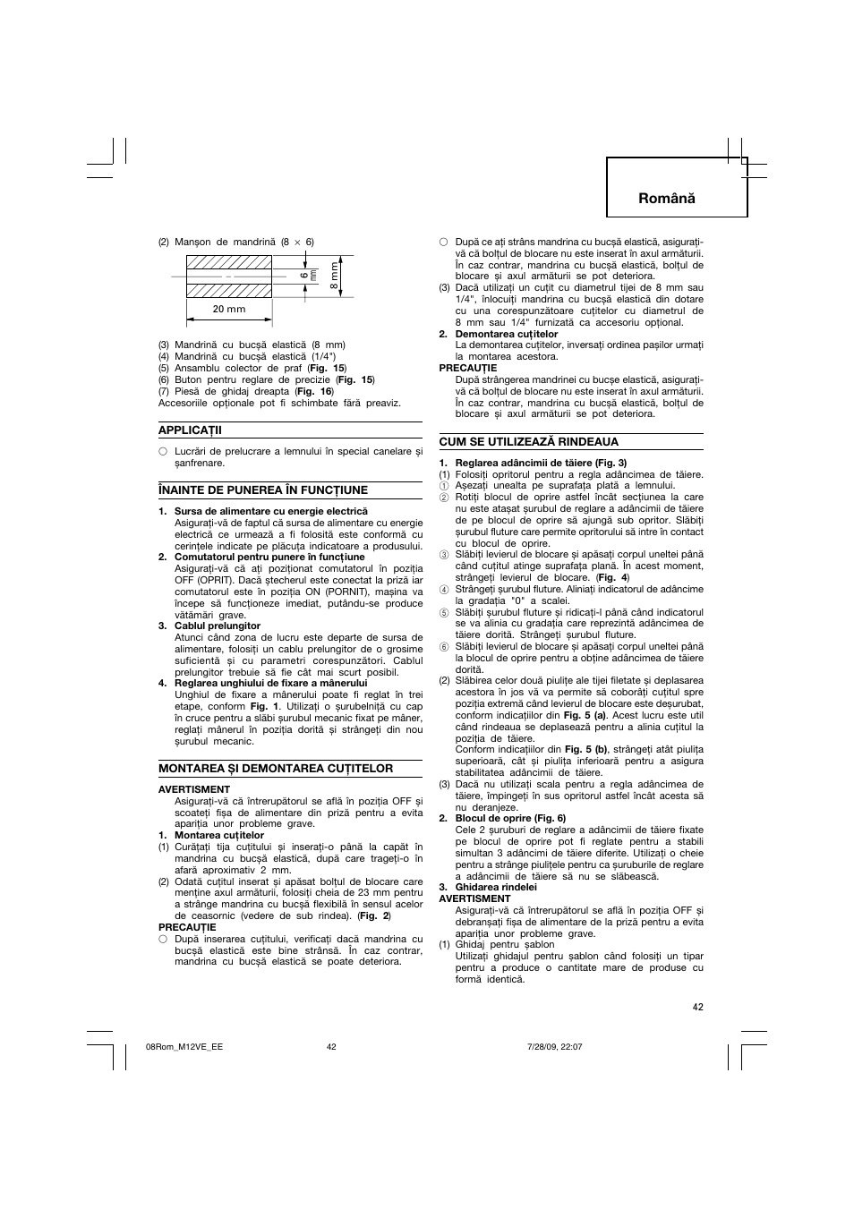 Română | Humminbird M 12VE User Manual | Page 43 / 60