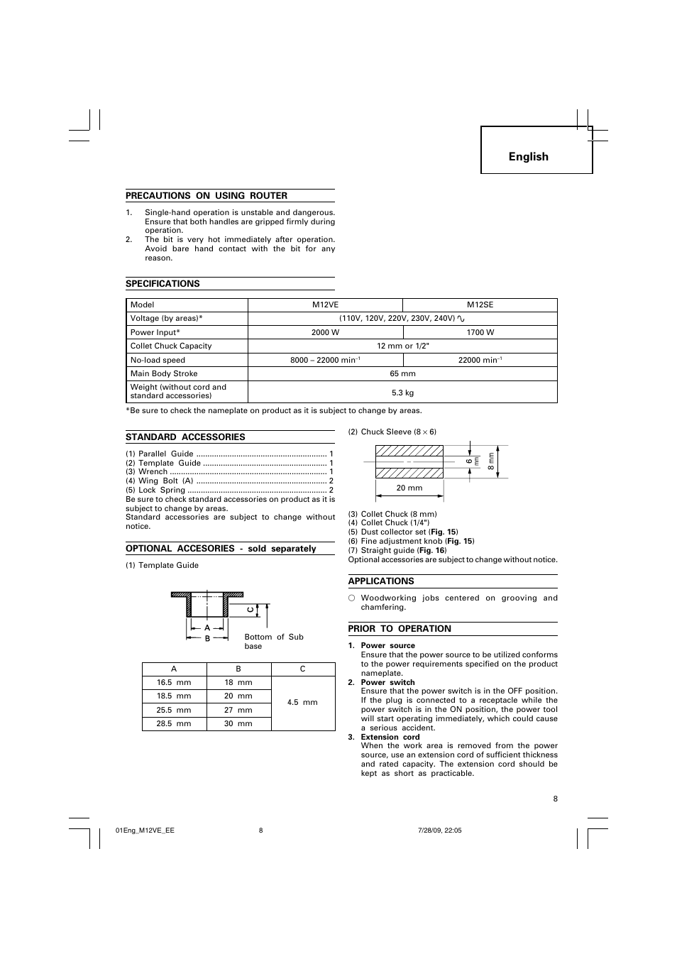 English | Humminbird M 12VE User Manual | Page 9 / 60