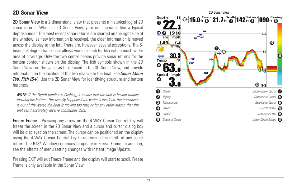 2d sonar view | Humminbird 967C User Manual | Page 45 / 143