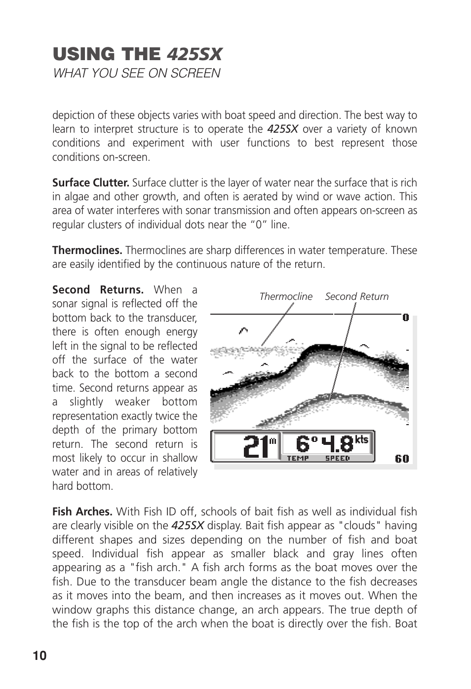 Using the 425sx | Humminbird 425 SX User Manual | Page 12 / 36