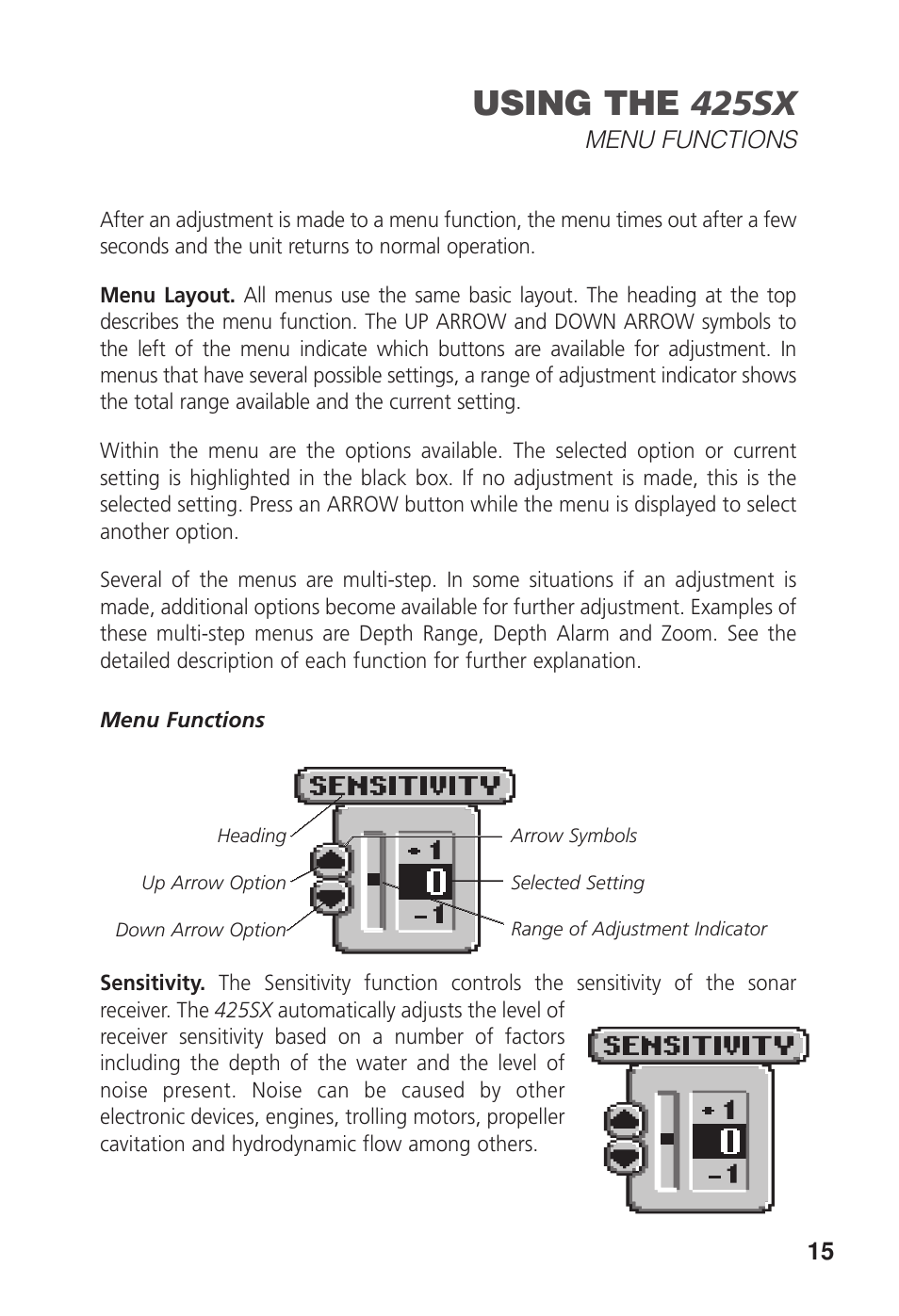 Using the 425sx | Humminbird 425 SX User Manual | Page 17 / 36