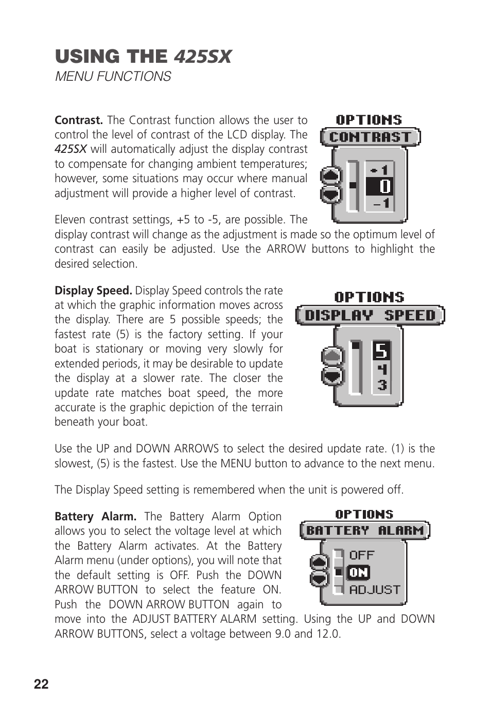 Using the 425sx | Humminbird 425 SX User Manual | Page 24 / 36